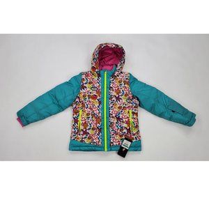 Spyder Nora Down Jacket Girls Size Large Hooded MSRP $175 Floral
